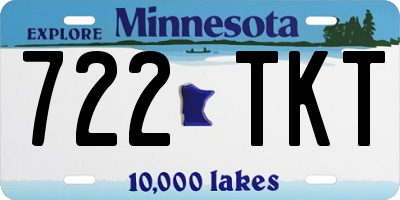 MN license plate 722TKT