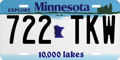 MN license plate 722TKW