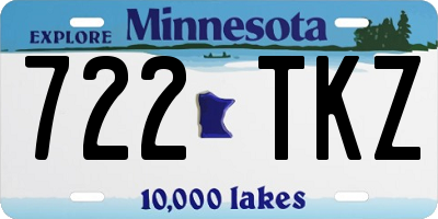 MN license plate 722TKZ