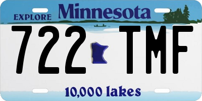 MN license plate 722TMF