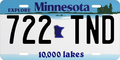 MN license plate 722TND