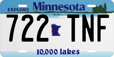 MN license plate 722TNF