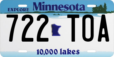 MN license plate 722TOA