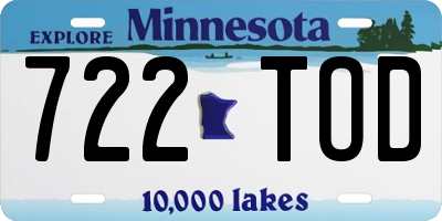 MN license plate 722TOD