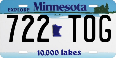 MN license plate 722TOG