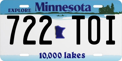 MN license plate 722TOI
