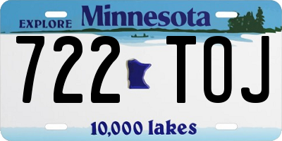MN license plate 722TOJ