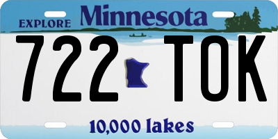MN license plate 722TOK