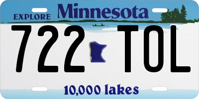 MN license plate 722TOL