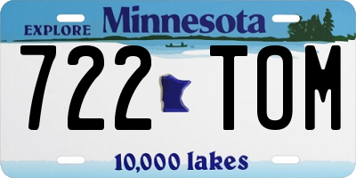 MN license plate 722TOM