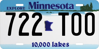 MN license plate 722TOO