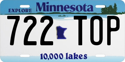 MN license plate 722TOP