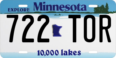MN license plate 722TOR