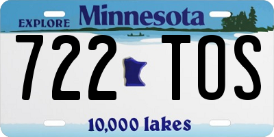 MN license plate 722TOS