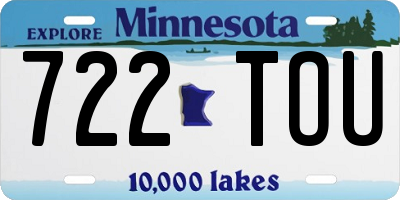 MN license plate 722TOU