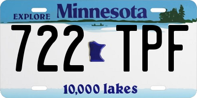 MN license plate 722TPF