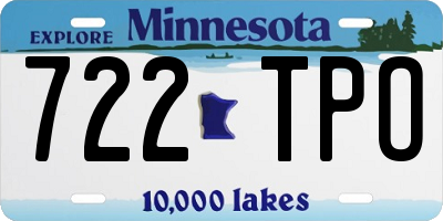 MN license plate 722TPO