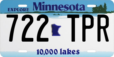 MN license plate 722TPR