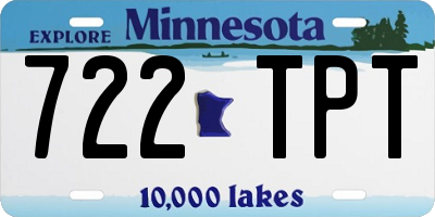 MN license plate 722TPT