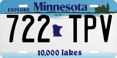 MN license plate 722TPV