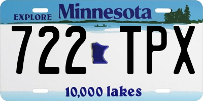 MN license plate 722TPX