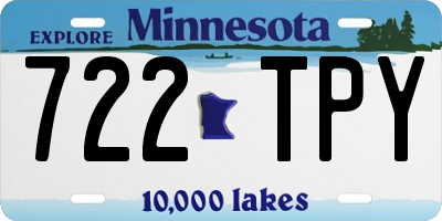 MN license plate 722TPY