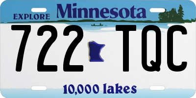 MN license plate 722TQC