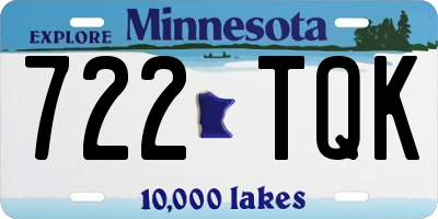 MN license plate 722TQK