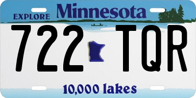 MN license plate 722TQR