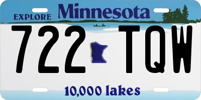 MN license plate 722TQW