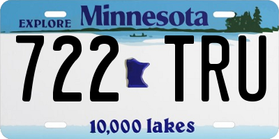 MN license plate 722TRU