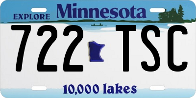 MN license plate 722TSC
