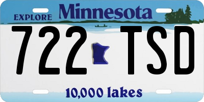 MN license plate 722TSD