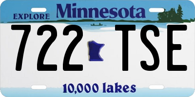 MN license plate 722TSE