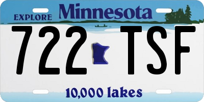 MN license plate 722TSF
