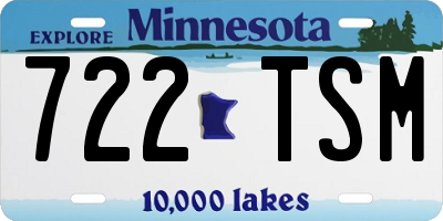 MN license plate 722TSM