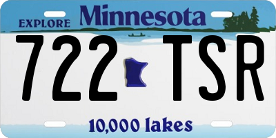 MN license plate 722TSR