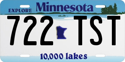 MN license plate 722TST