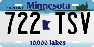 MN license plate 722TSV