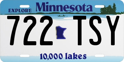 MN license plate 722TSY