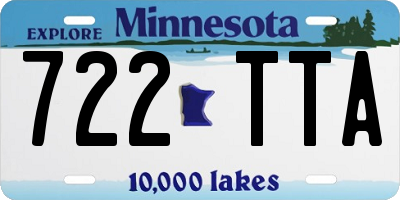 MN license plate 722TTA