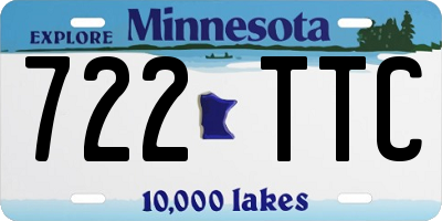 MN license plate 722TTC