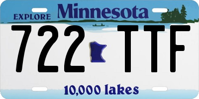 MN license plate 722TTF
