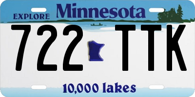 MN license plate 722TTK