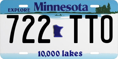 MN license plate 722TTO