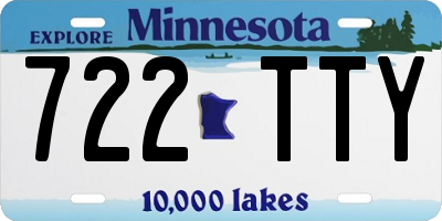 MN license plate 722TTY