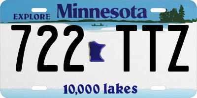 MN license plate 722TTZ