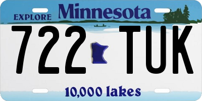 MN license plate 722TUK