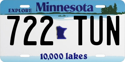 MN license plate 722TUN