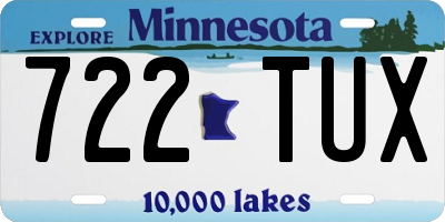 MN license plate 722TUX